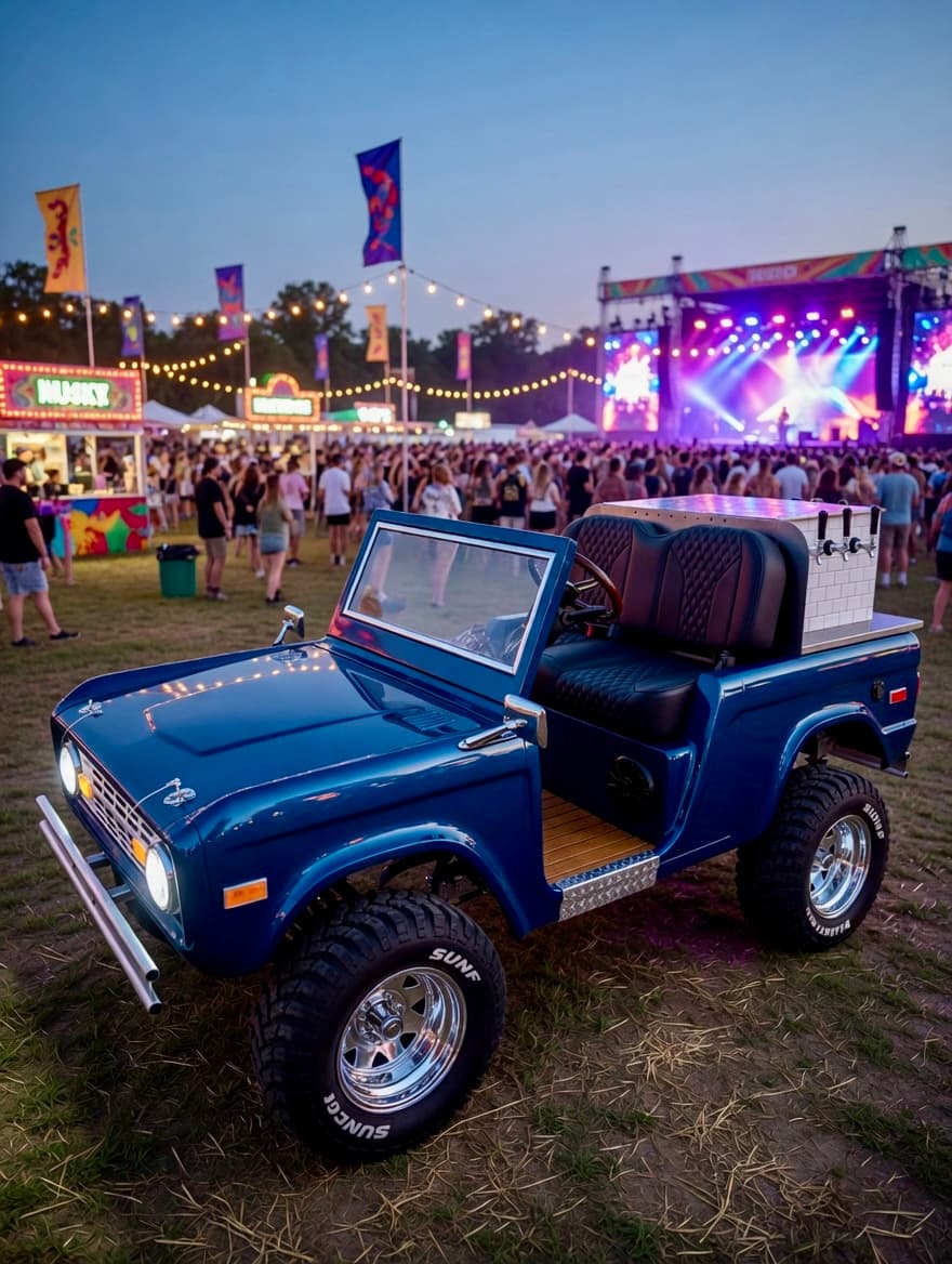 Vintage Bar Co cart at a music festival